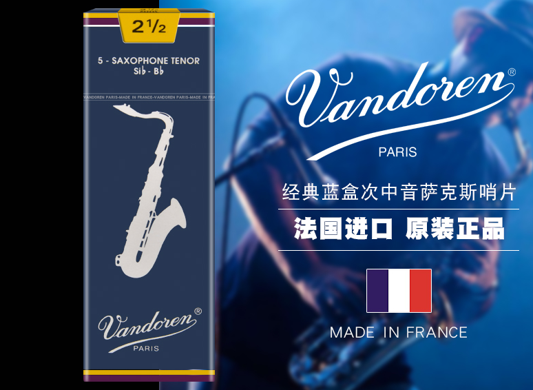 France Vandoreen Bend down B-tune in Acoustic Sax Whistle Blue Box Vintage