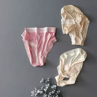 Lightweight and breathable silk seamless women's underwear sexy mulberry silk waist soft breifs