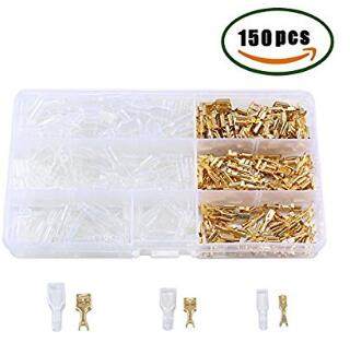 150 sets of 2 8 4 8 6 3 automotive female connector copper crimping terminal insulation sleeve quick terminal 22-14