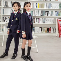 British style kindergarten garden uniform spring and autumn clothes primary school uniform suit childrens class uniform small suit three-piece cool