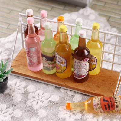 Big sale of miniature food toys, soda drinks, milk, beer mini models, 12-point dollhouse diy ornaments