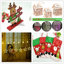 Christmas ornament ornaments small gift gift bag socks ceiling decoration door hanging snowman with lamp small toy clearance