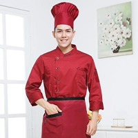 Бордовый фартук, шапка