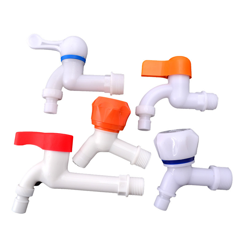 ? hot and cold plastic washing machine tap Home mop pool tap 4 points 6 split pvc water nozzle plastic cage head