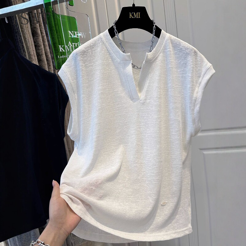 High-End Ice Silk Linen Vest T-Shirt Men's Summer Thin Pure Cotton Loose Sleeveless Casual Quick-Drying Top High-End Ice Silk Linen Vest T-Shirt Men's Summer Thin Pure Cotton Loose Sleeveless Casual Quick-Drying Top