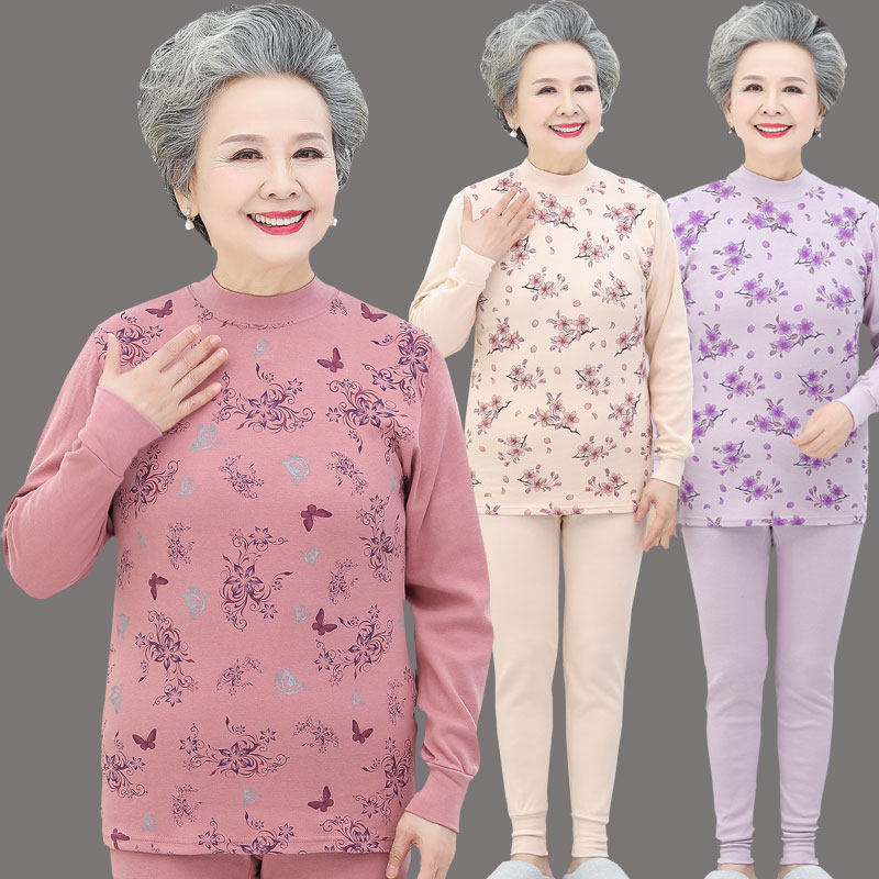 Grandma dress Heating Clothes Pants Autumn Clothes Sanitary Pants For Seniors Autumn Winter Women Pure Cotton Inside Clothes Old Clothes Cotton Sweatshirt