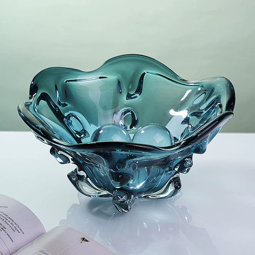 Легкий роскошный современный хрустальный стеклянный супер большая фруктовая тарелка Творческая гостиная кофейная столик Стекло фруктовый