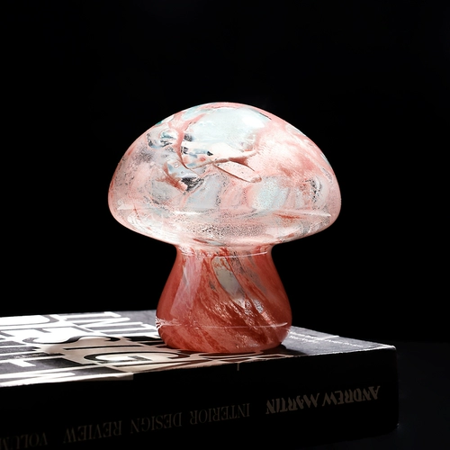 Фэнтезийные креативные синие и розовые грибные глазурованные украшения для домашнего офиса, настольные украшения, коллекция подарков, подарочные украшения для рукоделия