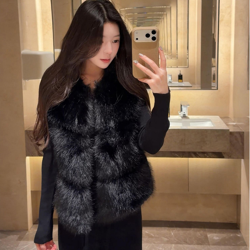 Eco-Friendly Faux Fur Vest for Women, Short Style, 2026 Autumn and Winter, Slimming, Furry Vest, Loose Plush Vest for Layering