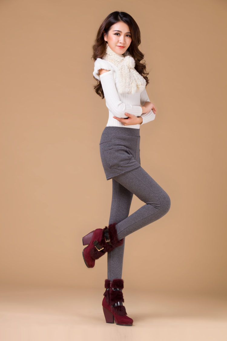 Quần legging nữ mùa đông 2017 mới nhung mỏng Plus Quần nhung dày trung niên 40-50 tuổi mẹ mùa đông quần thun ôm nữ cao cấp