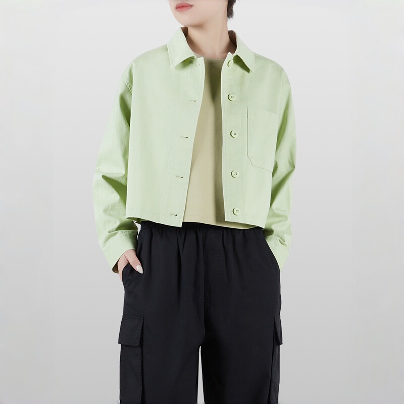 Ludao Azh20045 Women's Cotton Twill High-Waisted Short Jacket Loose Lapel Open-Front Short Coat Ludao Azh20045 Women's Cotton Twill High-Waisted Short Jacket Loose Lapel Open-Front Short Coat