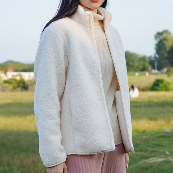 Ludao Aav20235 2025 Autumn and Winter New Women's Teddy Velvet Warm Jacket with Stand Collar and Double-Sided Velvet