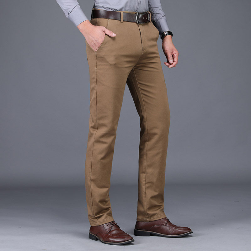 Spring Western pants Breathable Pants Men Loose Straight Barrel Men Pants Business Casual Pants Men Black Long Pants Male elastic