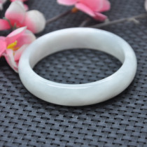 Nanyang Jade Dushan Jade Ice Permeable Single Jade Bracelet 57MM Inner Diameter Flat Bar Womens Round Bracelet Hand Accessories Jewelry Jade
