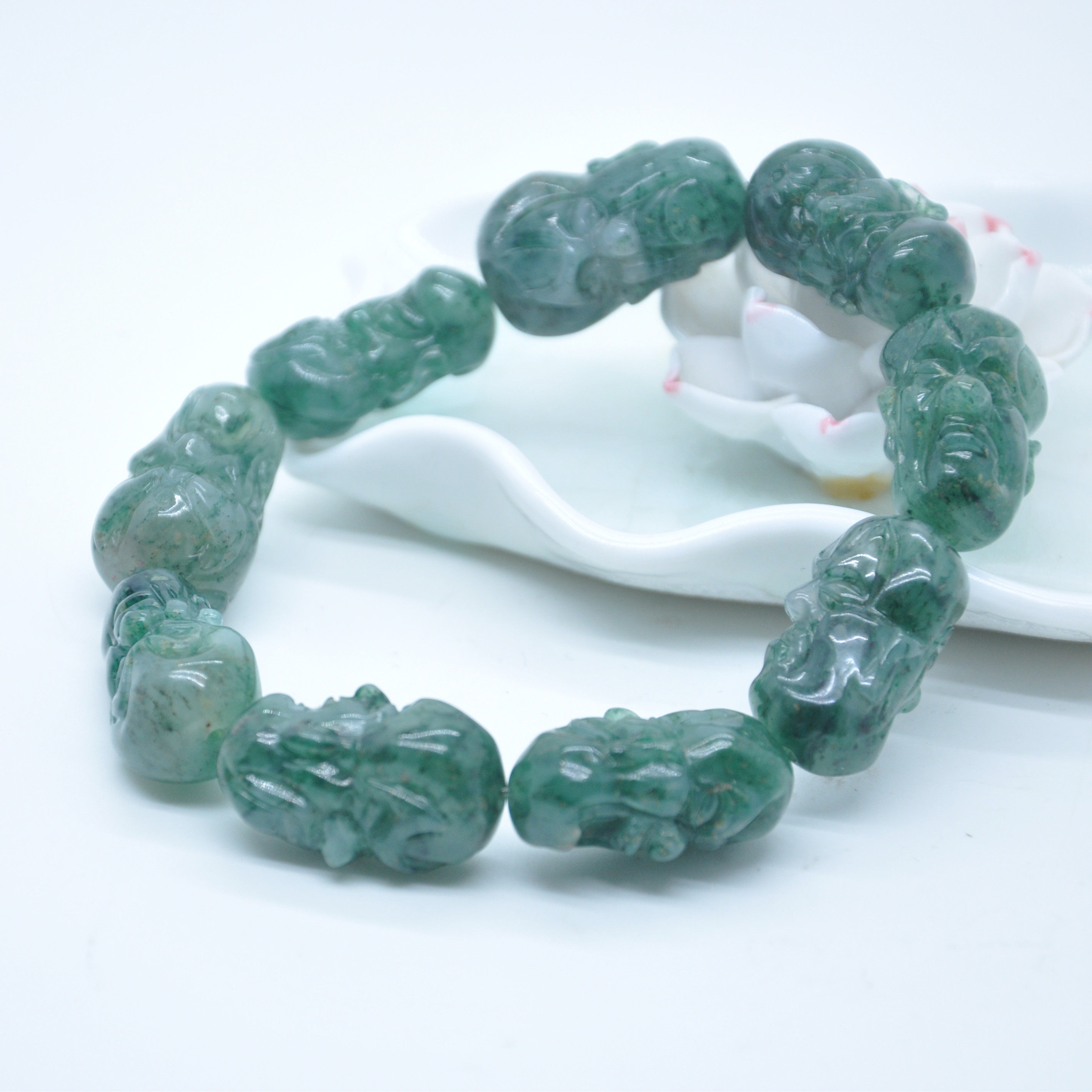 Nanyang Yu Dushan Yuyang Green Sky Blue DuYu Bracelet Eighteen Arhat Bracelet Bracelet Men's Hand Ornament