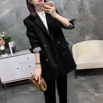 Autumn new plus size temperament fried street net red small suit jacket female Korean version of casual professional fat sister suit