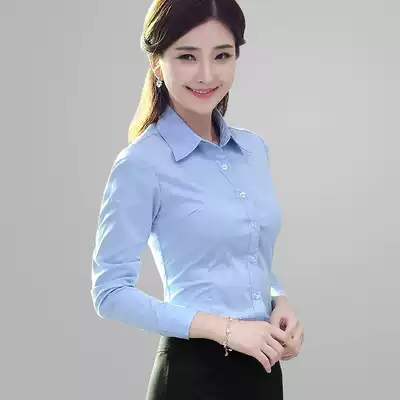 Spring and Autumn New White Long Sleeve Shirt Top Female Fat M200 Jin Fat Plus Size Professional Shirt base shirt