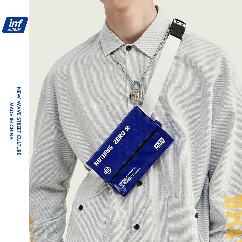 Hip-hop mini waist bag messenger bag men's trendy brand mobile phone ID small bag women's fashion trend chest bag small square bag for students