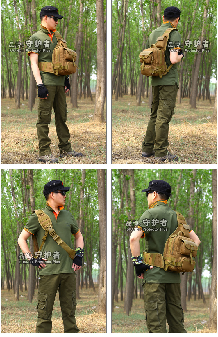 Người bảo vệ Ranger Pack Shoulder Bag Archer Cưỡi ngoài trời Chiến thuật lớn Túi ngực IPAD Messenger Gói quân đội balo vascara