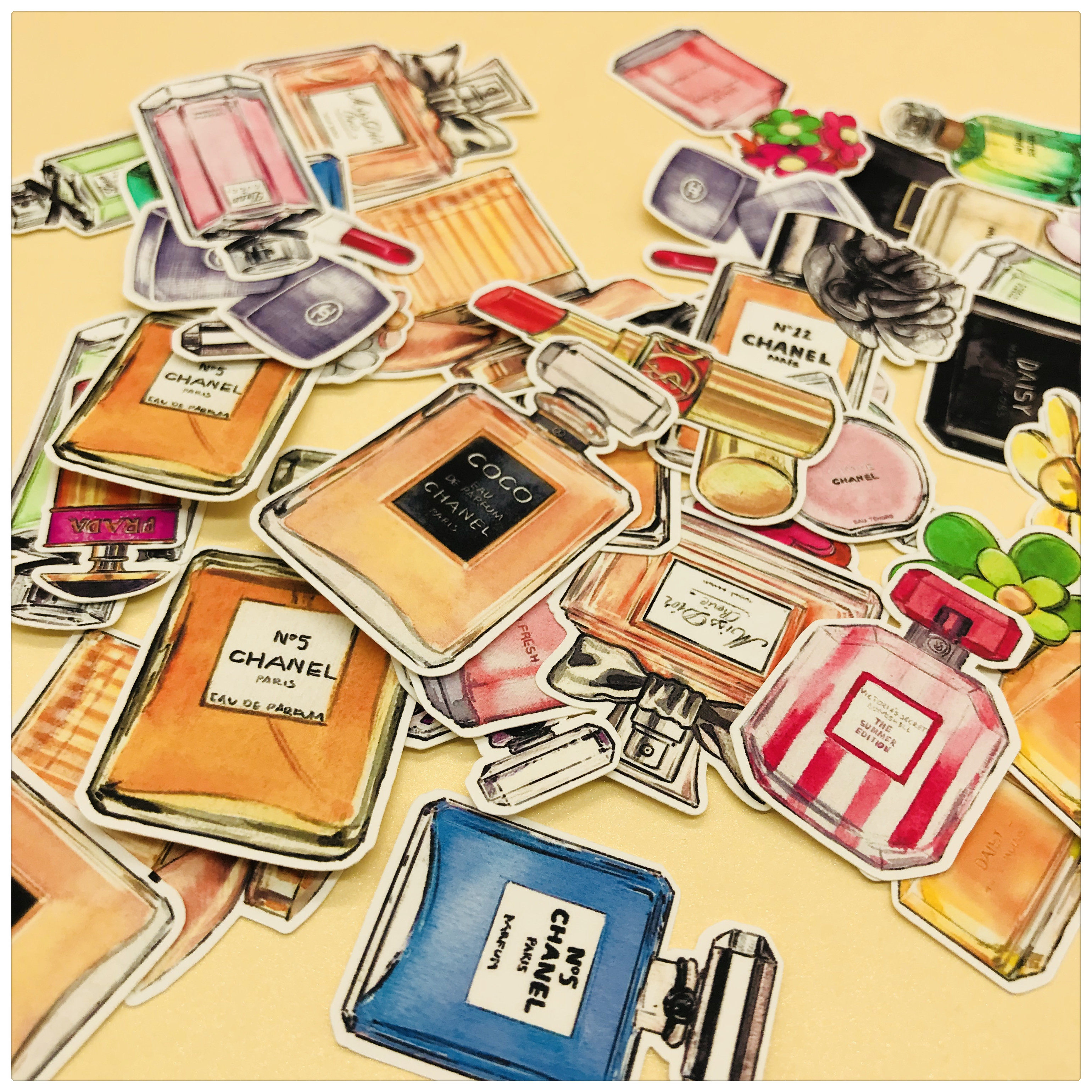 Hand account sticker pack Hand-painted watercolor perfume 39 pieces Hand account sticker photo album decoration 25 yuan