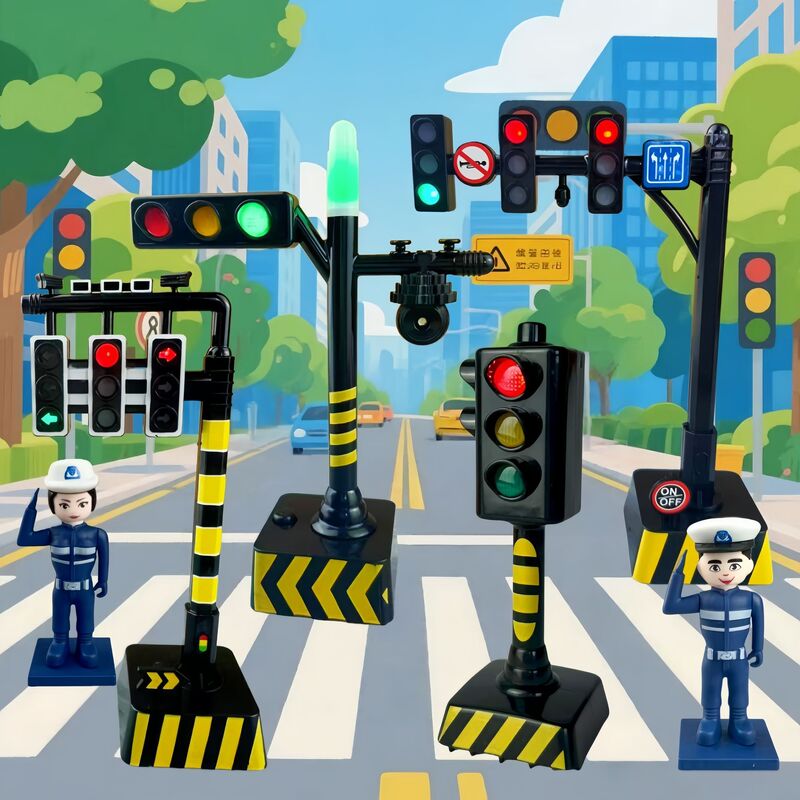 Simulated Kidsren's Traffic Light Model Toy, Light-Emitting Traffic Light, Play House Educational Toy, Gift for Boys and Girls