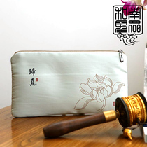 Ancient style Zen Weaving embroidery cosmetics jewelry bag mobile phone bag coin wallet Buddhist beads rosary storage bag play plate bead bag