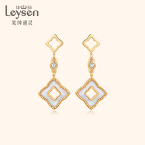 Lai Shen Tong Ling Jewelry Fritillaria Diamond Earrings 18K Gold Diamond Earrings HER Series Classic Diamond
