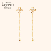 leysen Psychic jewelry 18k gold petal diamond stud earrings earrings Princess series Princess complex