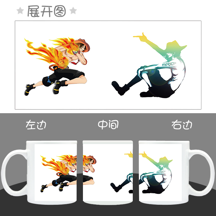 Cướp biển hành trình Wang Lufei Qiao Ba Esro anime hoạt hình xung quanh cột nước đánh dấu cốc gốm thay đổi màu gốm búp bê hình dán