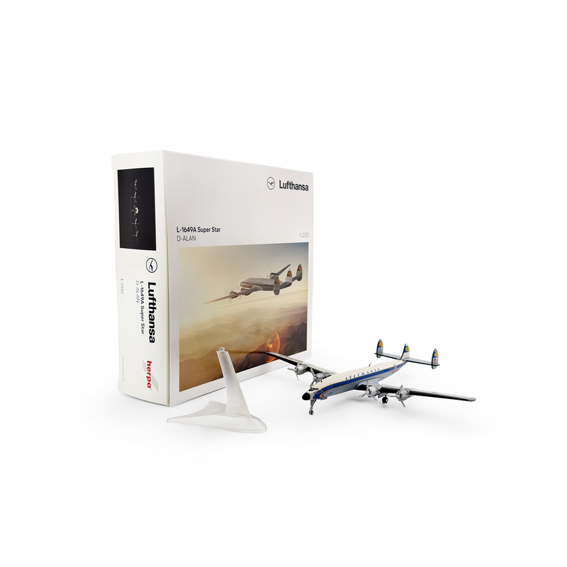 Herpa 1/200 Lufthansa L-1649A Alloy Propeller Airplane D-Alan Super Star