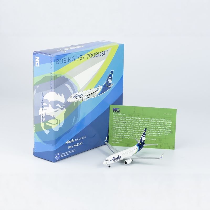Ng 1/400 Alaska Airlines B737-700/W Alloy Cargo Aircraft Model N625As