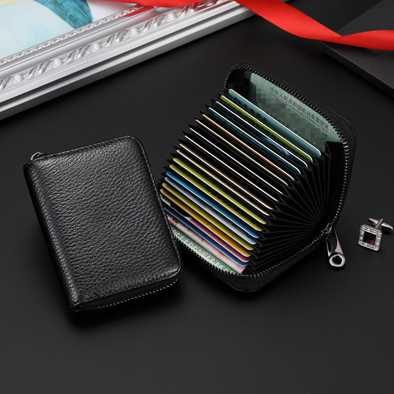 Exquisite high - grade card bag lady anti - theft swipe change - wallet driver license for men business anti - magnetic