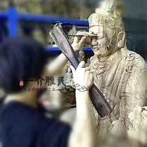 Hand-carved wooden hammer with two ends to hit the wooden hammer wooden handle long strip woodworking longan woodworking hammer