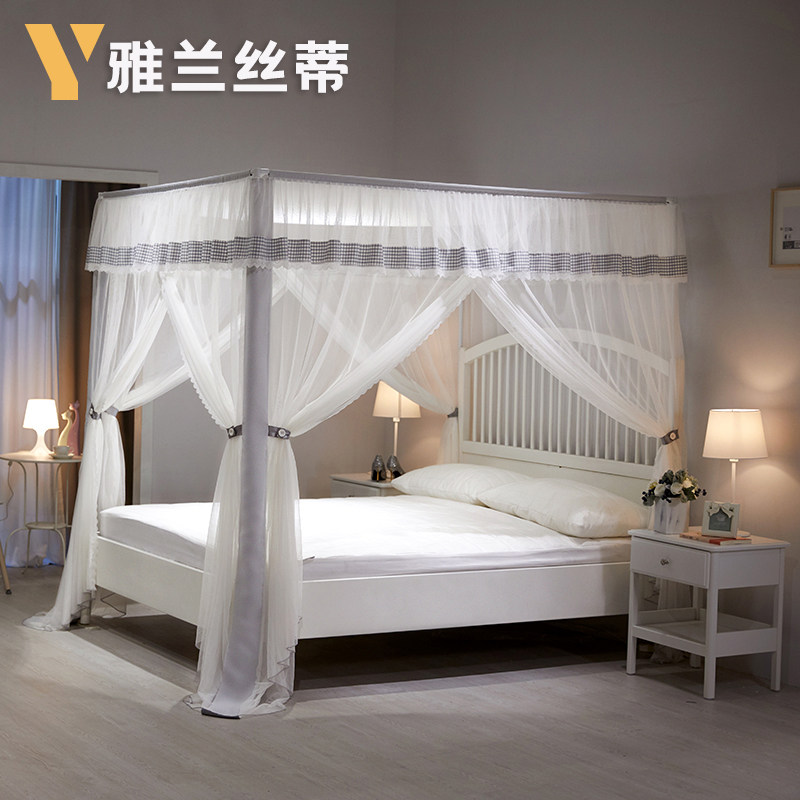 Bed nets 2021 new home ground style Three doors court Thicken Thickened Bracket Princess 1 8m Mi Chinese Style Wind