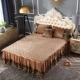 Đầm nhung pha lê châu Âu có thể tháo rời váy cộng với khăn trải giường bằng vải bông bảo vệ che bụi phủ váy loại chống trượt ren 1,8 m giường - Váy Petti