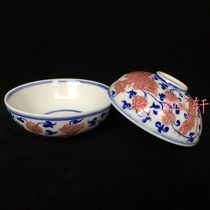  Jingdezhen Cultural Revolution Factory porcelain hand-painted blue and white glaze Red Phoenix wear flower Puer tea cup tea bowl Chai kiln