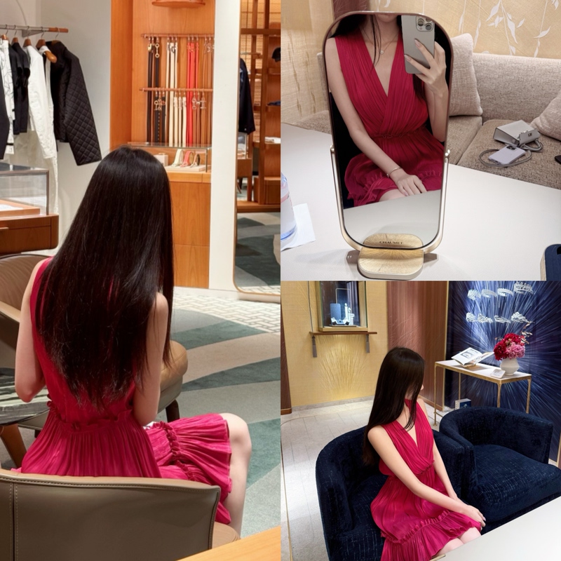 Collection of [Rose Petal Light Luxury, Self-Exuding Elegance] Pleated Mid-Length Dresses (Popular among Collectors, Widely Available)