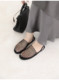 Open-Toe Sandals with Fishnet Back Strap, Flat Roman-Style Shoes, 2025 Summer New Hollow-Out Comfortable Beach Mules