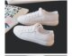 Internet Celebrity Couple White Shoes Women's Summer Thin Flats Pure Leather Women's Work Shoes ins Soft Sole Women's and Men's Shoes Laces