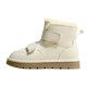 Women's Snow Boots 2024 Winter New Style, Integrated Leather and Fur, Thick-Soled, Velcro Short Boots, Fleece-Lined, Thickened, Warm Cotton Shoes