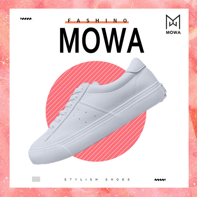 MOWA Mowa net red small white shoes flat women's shoes pure white pure leather casual shoes all-match soft bottom shoes lace-up DNA