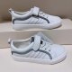 Mowa Official Store Genuine Lingli White Sneakers for Women with Velcro, Casual Shoes for Men, Soft Student Flat Shoes