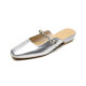 Weiwei Women's 6579-2 Open-Toe Mules with Rivets, French Style Chunky Heel Sandals for Summer
