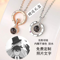 Detective Conan projection necklace two-dimensional animation surrounding Kidd gray original pendant long chain Photo lettering female