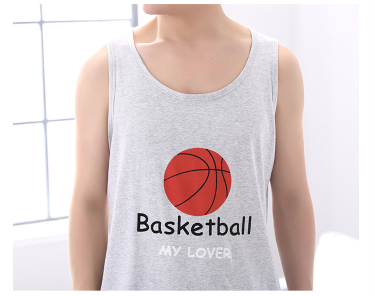 Mùa hè không tay cotton couple đồ ngủ phim hoạt hình crayon nhỏ sinh viên mới vest nam giới và phụ nữ cotton dịch vụ nhà phù hợp với bộ đồ khủng log