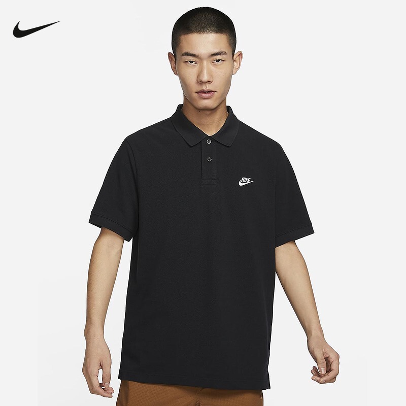 Shengdao Sports | Nike Short-Sleeved Polo Shirt for Men, Summer Embroidered Black Cotton Lapel Sports T-Shirt Fn3895 Shengdao Sports | Nike Short-Sleeved Polo Shirt for Men, Summer Embroidered Black Cotton Lapel Sports T-Shirt Fn3895