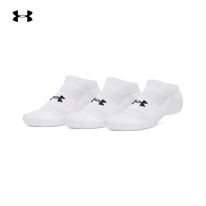 Under Armour Performance Lightweight Training Sports Socks for Couples - 3 Pairs of Low-Cut Socks 6009683-100