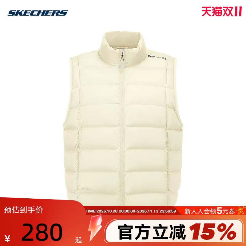 Skechers 2026 Winter Women's down Jacket Sports Casual Warm and Comfortable Vest P426W131