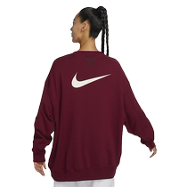 Nike Nike round neck sweatshirt womens winter new large hook loose terry sports casual pullover FV8444-677