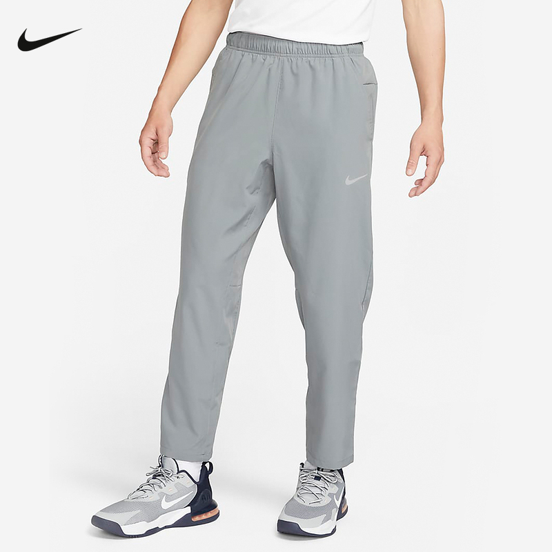 Nike Men's Gray Thin Quick-Dry Dri-Fit Loose Straight-Leg Sports Pants Fb7491-084 Nike Men's Gray Thin Quick-Dry Dri-Fit Loose Straight-Leg Sports Pants Fb7491-084